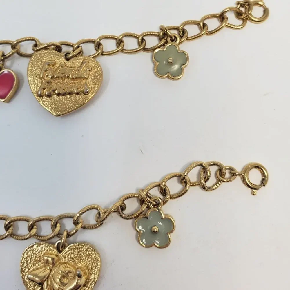 Disney Minnie Mouse Best Friend Charm Bracelet Set Vintage